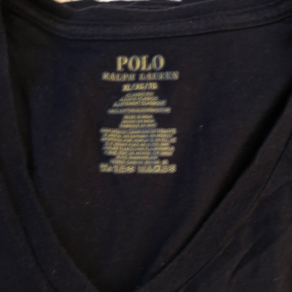 Navy blue Men’s Polo by Ralph Lauren v-neck shirt - Picture 3 of 6